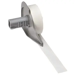 Label tape Brady M7C-500-595-WT — continuous white, 12.7 mm × 15.24 m, permanent acrylic adhesive