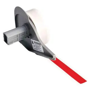 Label tape Brady M7C-500-595-RD — continuous red, 12.7 mm × 15.24 m, permanent acrylic adhesive