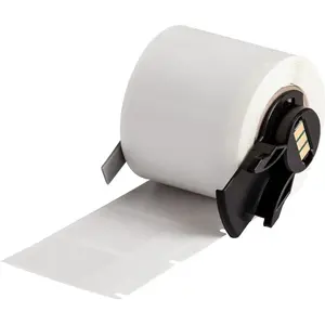 Printer labels Brady M6-31-427 — transparent and white die-cut self-adhesive, 2.54×3.81 cm, 250 per roll