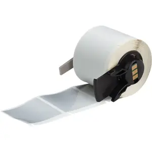 Self-adhesive die-cut printer labels Brady M6-32-435 — silver, 3.81 x 3.81 cm, 250 labels/roll