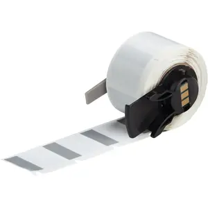 Printer die-cut self-adhesive labels Brady M6-19-427-GY — 2.54×2.54 cm, grey transparent, 250/roll