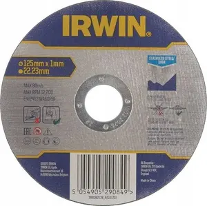 Griešanas disks nerūsējošajam tēraudam Irwin 125 mm x 1,0 mm x 22,23 mm