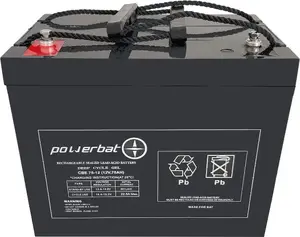 Battery PowerBat Deep Cycle GEL 12V 75Ah – Rechargeable Lead‑Acid Battery for CCTV and IP Camera Backup