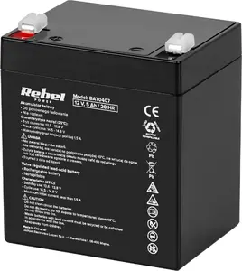 Gel battery Rebel 12V 5Ah by Rebel — rechargeable lead-acid gel battery 12 V 5 Ah