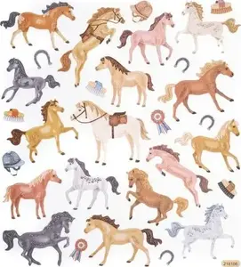 Glitter Stickers Dalprint DPCRAFT Horses 29 pcs — decorative craft stickers