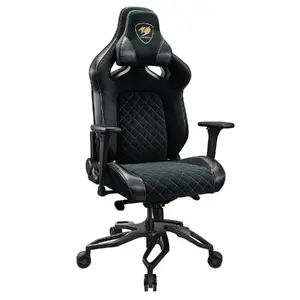 Игровое кресло Cougar Titan Pro V2 Gold F — универсальное, мягкое сиденье, ширина 780 мм, высота 136–144 см, нагрузка до 160 кг, чёрное