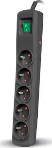 Surge Protector Power Strip MONTIS MT030-1,5 — 5 sockets, 1.5 m cable, black
