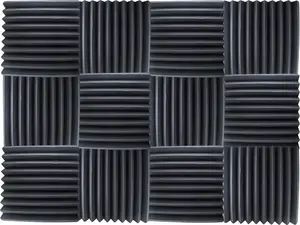 Acoustic Foam Panel Set Bitmat DNA AM4 BK — 12-piece self-adhesive black soundproofing tiles