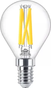 Philips Filament Светодиодная лампа свеча прозрачная 40W P45 E14 3.4W 470лм теплый свет диммируемая