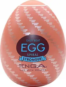 No name TENGA Egg Spiral Hard Gel — masturbators olas formā ar spirālveida iekšējo tekstūru