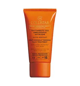 Sunscreen cream Collistar Anti-Wrinkle Tanning Face Treatment SPF15 — face sunscreen tube