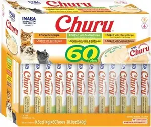 Лакомство для кошек Inaba Foods Churu — курица, 60 × 14 г тубы