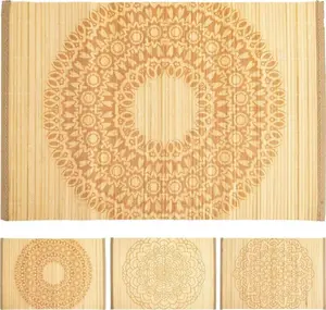 Table placemat ORION bamboo roll-up mandala 30x45 cm for plates and cutlery