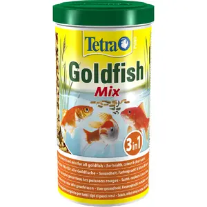 Сухой корм для прудовых рыб Tetra Pond Goldfish Mix 1 L — микс хлопьев с гаммарусом и спирулиной