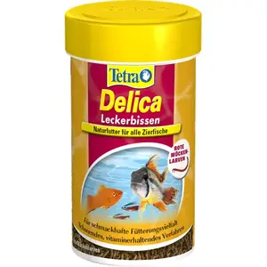 Сухие кормовые комары Tetra Delica 0,1 л для аквариумных рыб (bloodworm)