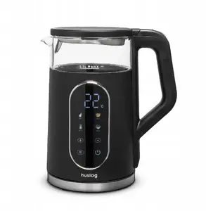 Электрический чайник Feel-Maestro HUS1070 стеклянный корпус, сенсорное управление, 1,7 л, 2200 Вт, чёрный