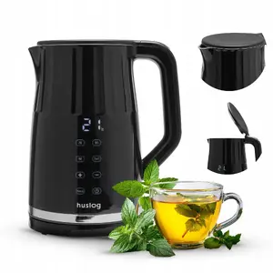 Электрический чайник Feel-Maestro HUS1072, 1,7 л, 2200 Вт, сенсорное управление, рифлёный чёрный