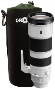 Pouch camera lens case JJC CRP-LNB-XXX-BLK-2, fleece & neoprene, interior 160×160×380 mm, black/green