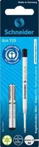 Refill for Schneider ballpoint pen eco* 725, medium (M), black ink, pack of 2