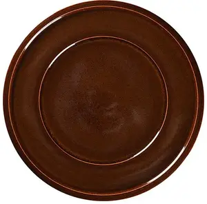 Dinner Plate Vilde STONE flat 32 cm amber