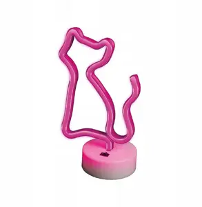LED Neon Night Light on Base TelForceOne Forever Light FSNE02 — pink, decorative bedside lamp