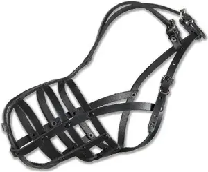 Leather Riveted Muzzle DINO for Medium Shepherds, Size 13