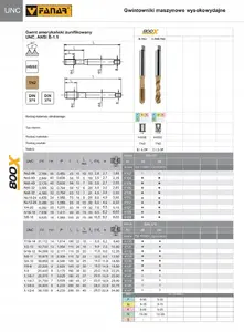 Метчик FANAR UNC 1/2-13 DIN 376B (2B) HSSE TN 800X