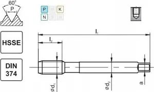 Метчик FANAR M8x1 DIN 374C R40 (6H) HSSE 800