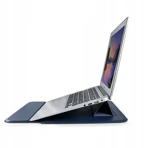 Laptop case Devia Ultra-Thin with stand function for 13.3" MacBook, waterproof synthetic leather, blue