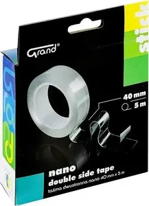 Divpusēja nano līmlente Grand 40 mm x 5 m, stipra līmešanai mājām un birojam