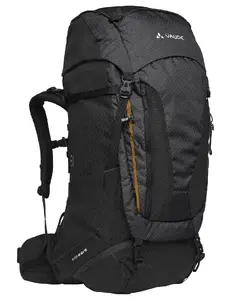 Trekings mugursoma VAUDE Avox 60+10 sievietēm — 70 l, 2,38 kg, augšēja ielāde, poliesters/PU, melna