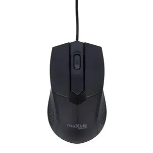 Проводная офисная мышь TelForceOne MaXlife OEM0002317 — оптическая, USB Type-A, 1000 DPI, 3 кнопки, колёсико, чёрная