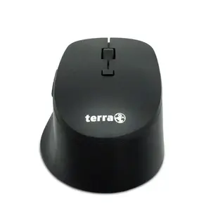 Bezvadu klusā USB pele Terra 4000 — 6 pogas, labrokaina, melna