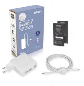 Сетевой адаптер MITSU 67W USB-C, 5–20В 3–3.35А, белый — зарядное для ноутбука