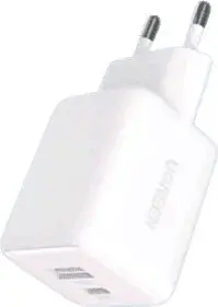 Сетевое зарядное UGREEN X514 GaN 20 Вт с USB-A и USB‑C, белое