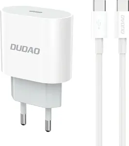 Power adapter Dudao A14EUC PD 20W USB-C with detachable cable — white