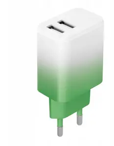 Power adapter TelForceOne Setty 2x USB 18W LSIG-AA-20 mint-white
