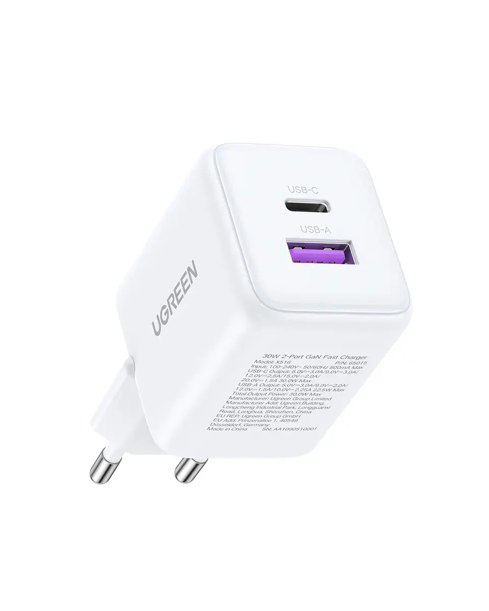 UGREEN 65015 tīkla lādētājs ar USB-A un USB-C Photo 4