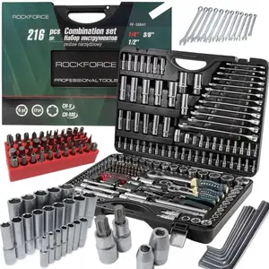 Socket and bit tool set PARTNER 216 pcs 1/4, 3/8, 1/2 inch hex (4–32 mm) PREMIUM