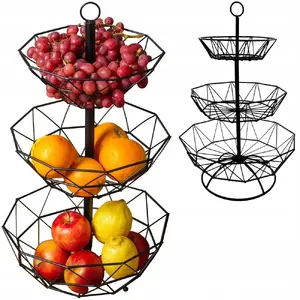 Fruit Stand 3-Tier Bowl by Brunbeste BB-3439, Free-Standing Decorative Fruit Holder