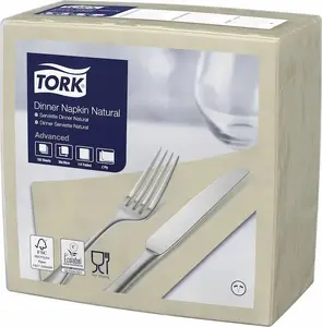 Papīra vakariņu salvetes Tork 2-kārtu, modelis 477357 (advanced), vienreizlietojamās galda salvetes