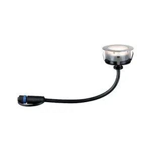 Outdoor floor lighting Paulmann 939.53 LED, 1.3 W, DC, plastic and stainless steel, black/silver, Ø70 mm head