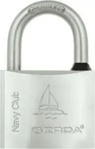 Padlock GERDA KCNP40 stainless steel, chrome finish, 40 mm shackle width
