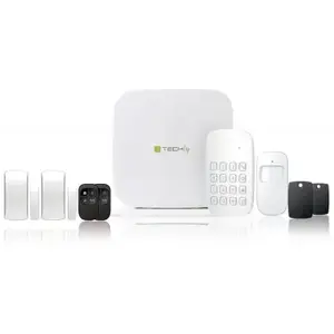 Сигнализация TECHLY TLY ALARM2 — Wi‑Fi, GSM 850/900/1800/1900 МГц, 95 дБ, 2 датчика дверей/окон, 1 PIR датчик движения