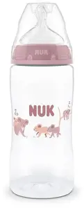 Barošanas pudele Nuk 300 ml, modelis 10216343 ar silikona knupi, no 3 mēnešiem, Koala dizains