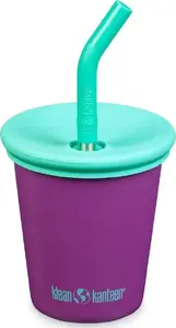 Bērnu tērauda krūze klean kanteen Kid Steel Cup ar Kid Straw vāciņu 296 ml Sparkling Grape