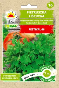 Sēklas Toraf dārza pētersīļiem Festival 68 (Petroselinum crispum) zaļumu sēklas 7 m rinda