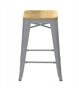 Bar Stool Nuforma 04K-J004B-MEL FI-S — high silver loft-style hoker
