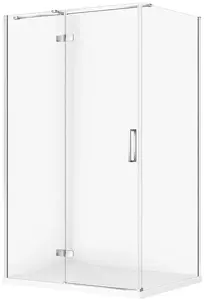 Dušas kabīne CERSANIT SET C593 Kabina City kreisā hromēta 120x90x195 cm ar Tako Slim baltu paleti