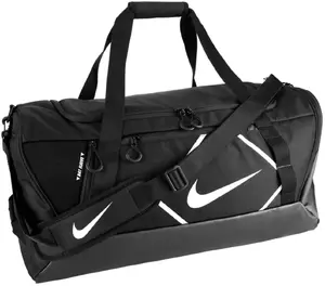 Sporta duffele NIKE Diamond Duffel melna — kompakta soma ar pleca siksnu